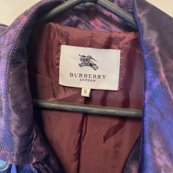 Burberry Purple Satin // Silk Trench Coat Small - Picture 2 of 11